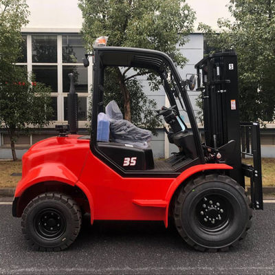 3.5 tonluk 4x4 Forklift Küçük Kaba Arazi Forklift FD35 Dizel Motoru
