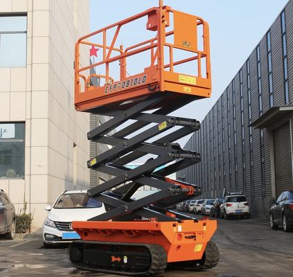 6m 8m 10m Kendiliğinden hareket eden elektrikli makas kaldırma havalı çalışma platformu 230kg yük