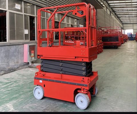 6m 8m 10m Kendiliğinden hareket eden elektrikli makas kaldırma havalı çalışma platformu 230kg yük